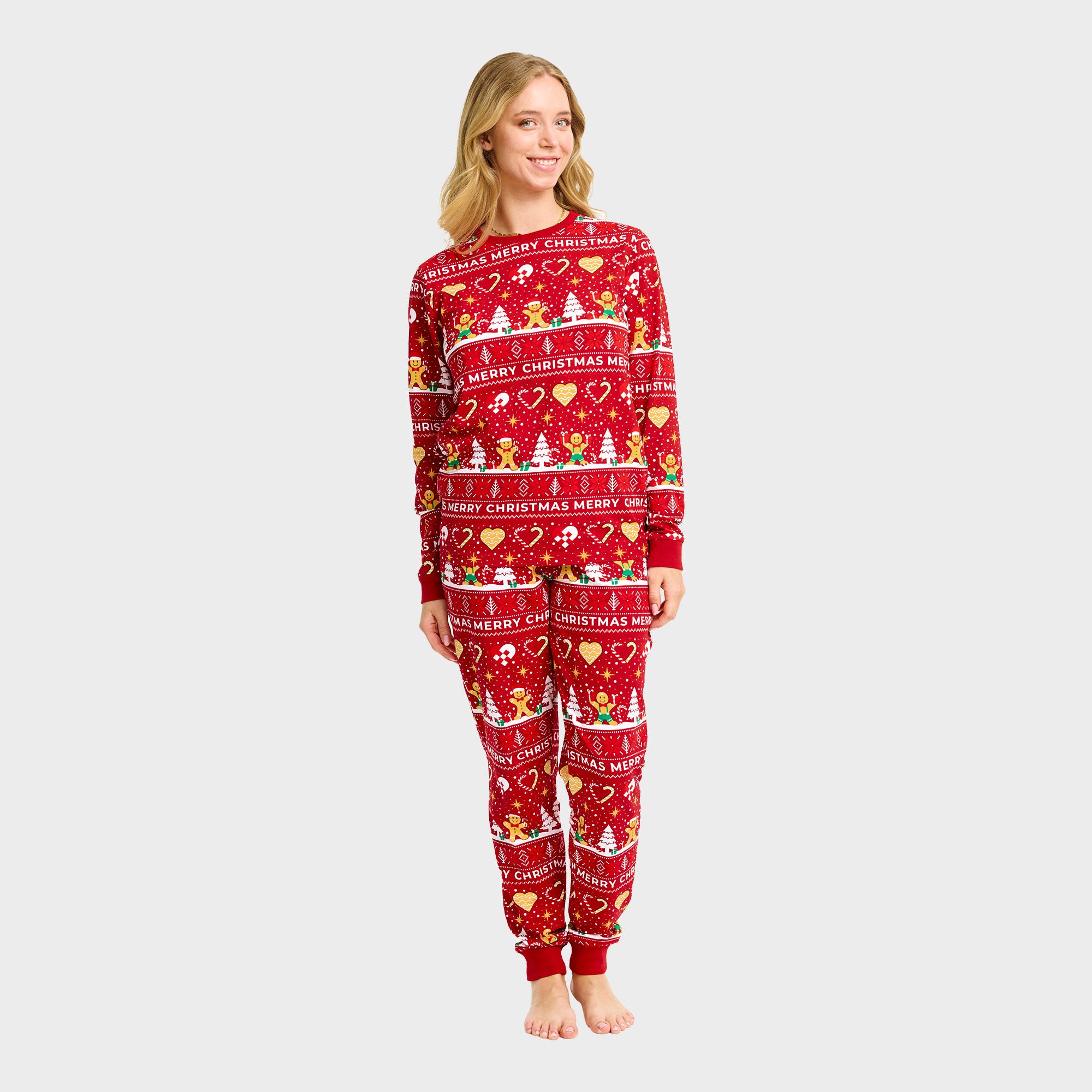 Christmas Cookie julepyjamas rød - Dame.